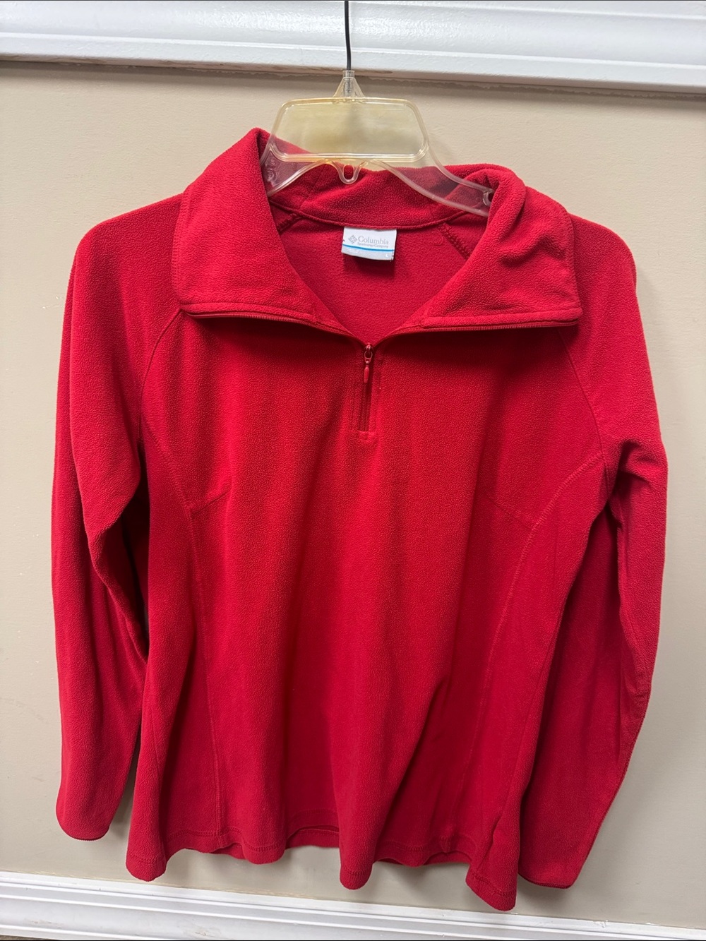 Columbia Red Quarter-Zip Fleece Pullover